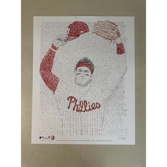 Bryce Harper Career Stats Word Art 16x20 Art Print - Picture 1 of 3